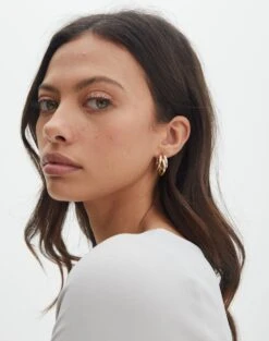 Plated Fine Chain Link Necklace -Outlet Glassons Store taurus triple hoop earrings gold front je109042ear 10