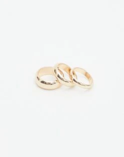 Chunky Ring 3 Pack -Outlet Glassons Store three gold rings gold detail je52535rng