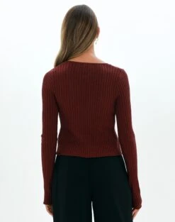 Double Tie Front Ribbed Knit Top 20 Double Tie Front Ribbed Knit Top -Outlet Glassons Store tracy textured tie knit red chocolate back kc90452knt
