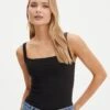 Supersoft Square Neck Bodysuit -Outlet Glassons Store veronika square neck bodysuit black front tb54146pln 2
