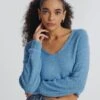 V-Neck Long Sleeve Knit Jumper