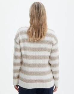 Print Knit V Neck Jumper -Outlet Glassons Store vivi v neck jumper rib stripe back kl78867rjac