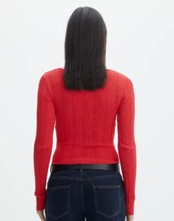 Twist Front Cut Out Long Sleeve Knit Top -Outlet Glassons Store volly varigated twist knit mulan red back kl103057ve