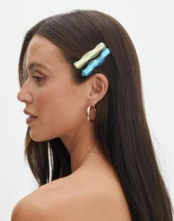 Supersoft One Shoulder Bodysuit -Outlet Glassons Store wavy 2 pack hair clip greenblue front ha151155clp