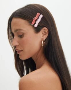 Supersoft One Shoulder Bodysuit -Outlet Glassons Store wavy 2 pack hair clip pinkred front ha151155clp