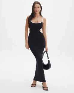 One Shoulder Long Sleeve Maxi Dress 39 One Shoulder Long Sleeve Maxi Dress -Outlet Glassons Store willa cut out knit midi dress blackwhite front kd135670vis 13