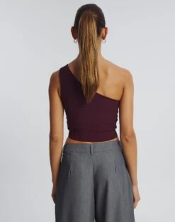 One Shoulder Ribbed Tank -Outlet Glassons Store wirius one shoulder cherry oh back kv44069rib