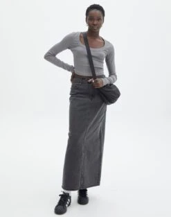 Cotton Scoop Neck Long Sleeve Top 34 Cotton Scoop Neck Long Sleeve Top -Outlet Glassons Store wylie wide rib scoop gunsmoke full tl53892prib