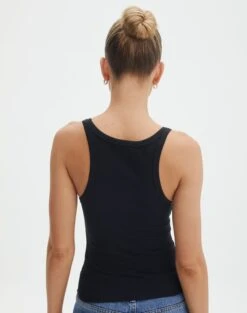 Cotton Racer Tank 24 Cotton Racer Tank -Outlet Glassons Store yasmin racer tank black back tv120874orib