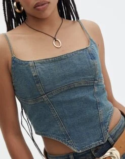 Ringspun Denim Zip Back Corset 25 Ringspun Denim Zip Back Corset -Outlet Glassons Store yolanda denim corset ethal ringspun imageback bv126939spu