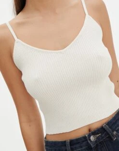 Knit V Neck Tank Top -Outlet Glassons Store yves v neck tank bad to the bone imageback kv125600vn