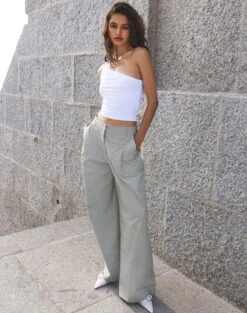 Mid Rise Straight Leg Cotton Cargo Pant -Outlet Glassons Store zuma wide leg pant sea mist front pw120225cot
